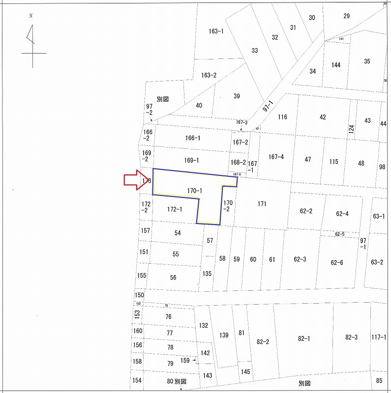 土地：能代市中和2丁目170番1の一部