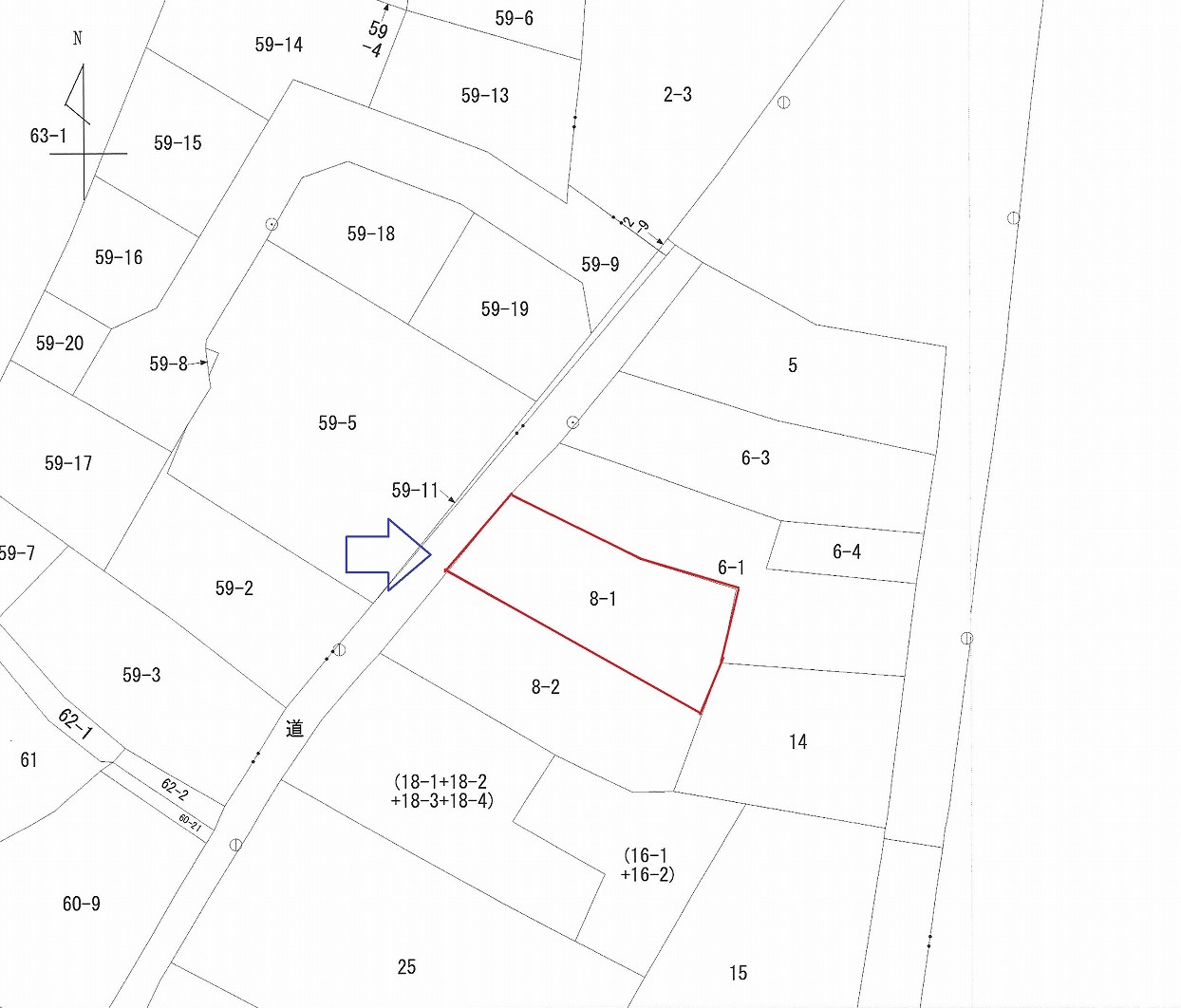 土地：能代市字田子向8番1