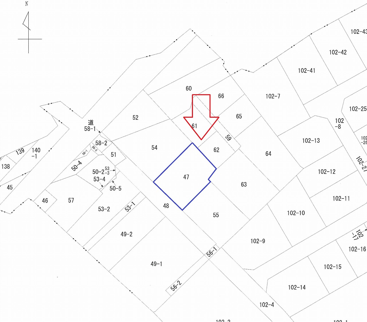 土地：能代市御指南町47番