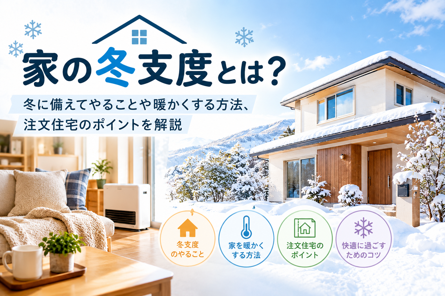 家の冬支度とは？冬に備えてやることや暖かくする方法、注文住宅のポイントを解説
